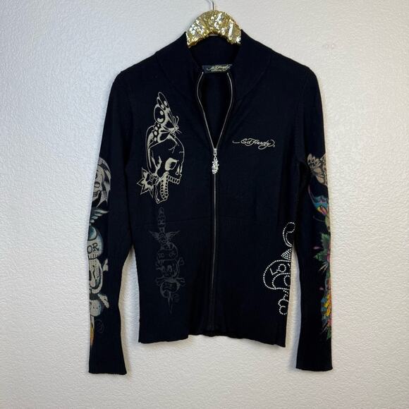 Ed Hardy • Love Kills Slowly Zip Up Cardigan - Picture 2 of 14